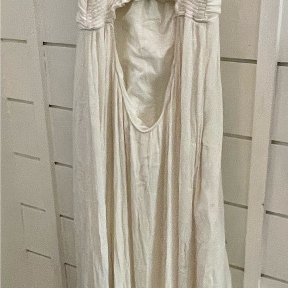 Free people white cotton high low maxi dress beach knot wedding Sz small cotton - Picture 10 of 11